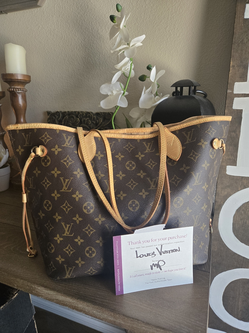 Louis Vuitton Brown Monogram Neverfull Tote
